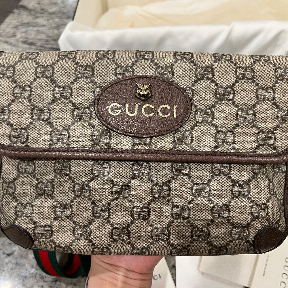 Gucci GG Supreme Canvas Monogram Belt Bag w/canvas tote bag - Picture 2 of 16